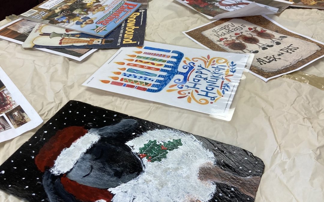 Holiday Slate Painting at the Simsbury Historical Society